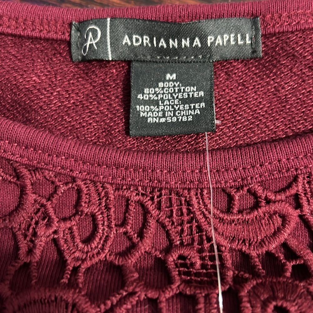 Adrianna Papell lace sweatshirt - Picture 5 of 6